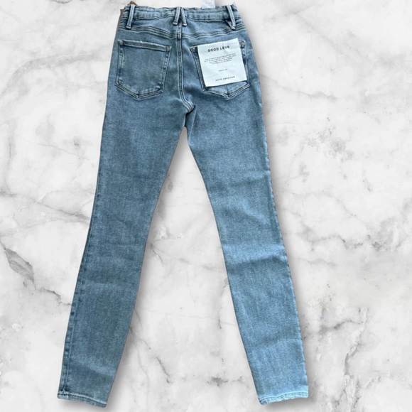 Good American Good Legs Skinny Jeans Indigo Light Wash Button-Fly Size 0 $135 - Picture 3 of 8